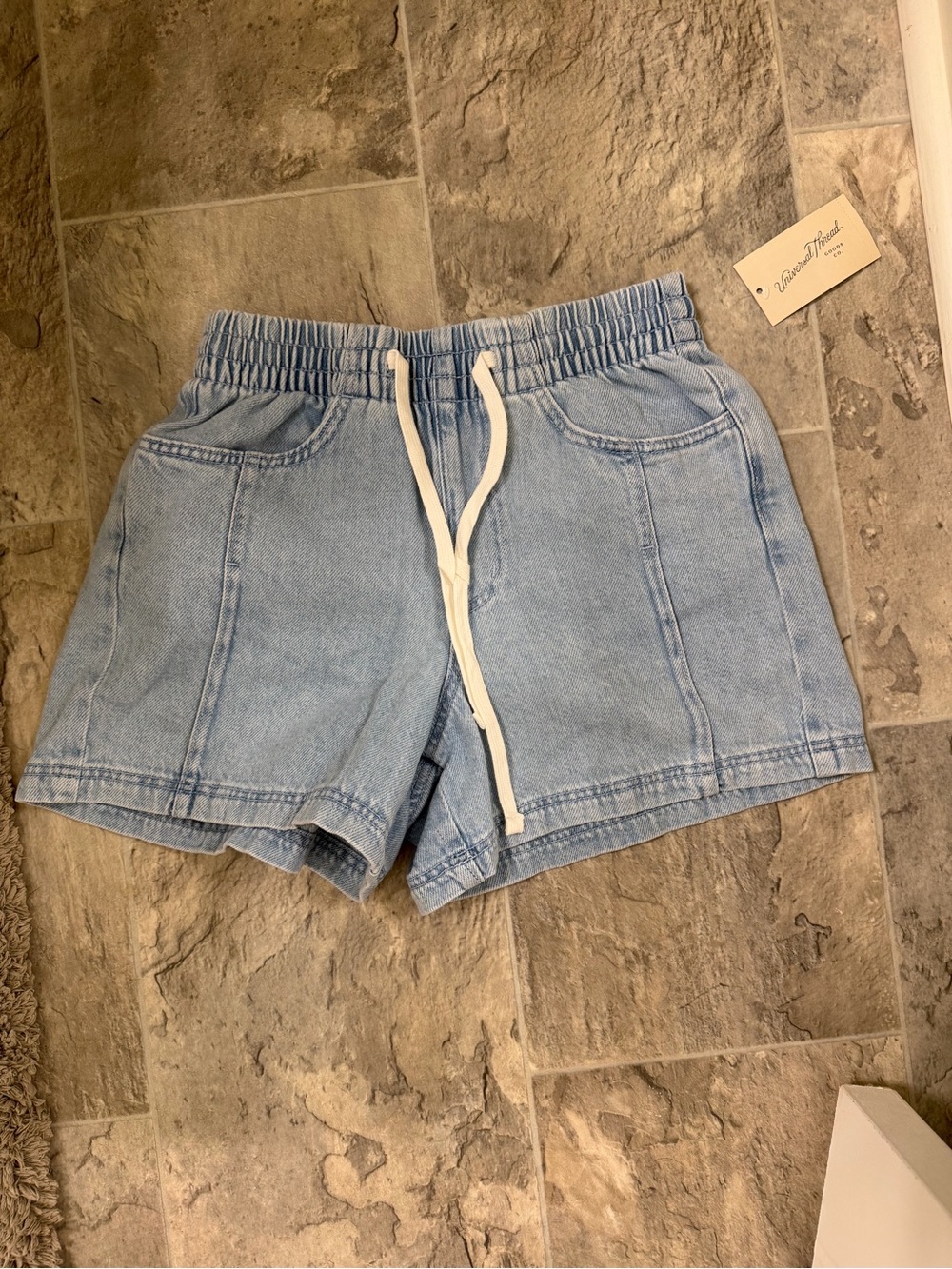 Universal Thread Light Blue Denim Jean Shorts with Drawstring